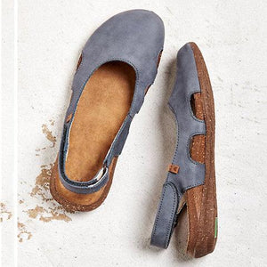 Beef Tendon Hollow Out Suede Comfy Sandals - GetComfyShoes