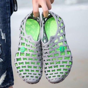 Breathable Hollow Out Pure Color Flat Casual Water Sandals For Beach - GetComfyShoes