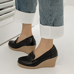 Women's elegant platform wedge heels pumps