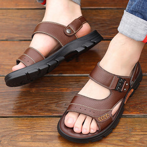 brown 2-in-1 Outdoor Slides & Beach Shoes with Soft Sole
