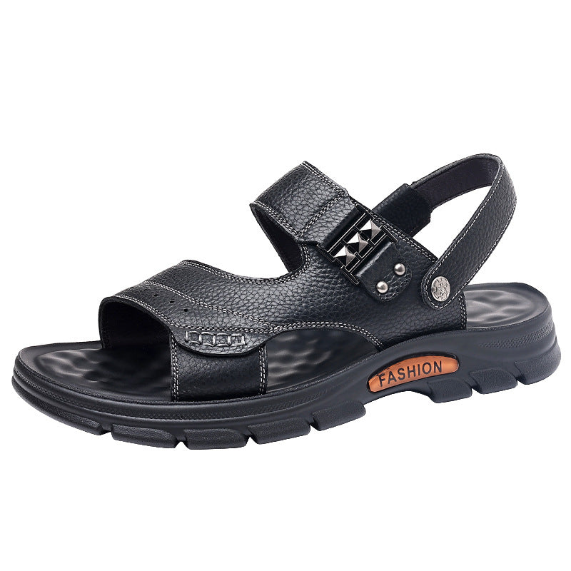 black 2-in-1 Outdoor Slides & Beach Shoes with Soft Sole