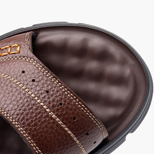 brown 2-in-1 Outdoor Slides & Beach Shoes with Soft Sole