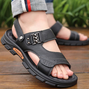 black 2-in-1 Outdoor Slides & Beach Shoes with Soft Sole