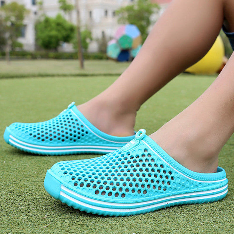 light blue Breathable Summer Clogs for Men,  Lightweight Garden Sandals with Ventilation Holes