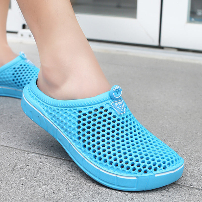 light blue Breathable Summer Clogs for Men,  Lightweight Garden Sandals with Ventilation Holes