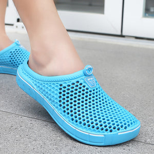 light blue Breathable Summer Clogs for Men,  Lightweight Garden Sandals with Ventilation Holes
