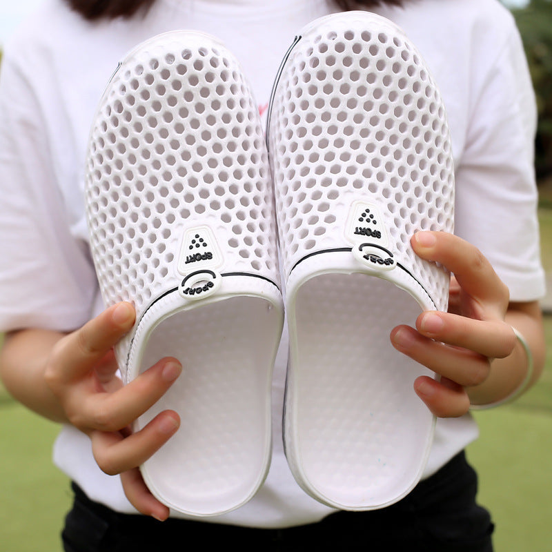 white Breathable Summer Clogs for Men,  Lightweight Garden Sandals with Ventilation Holes