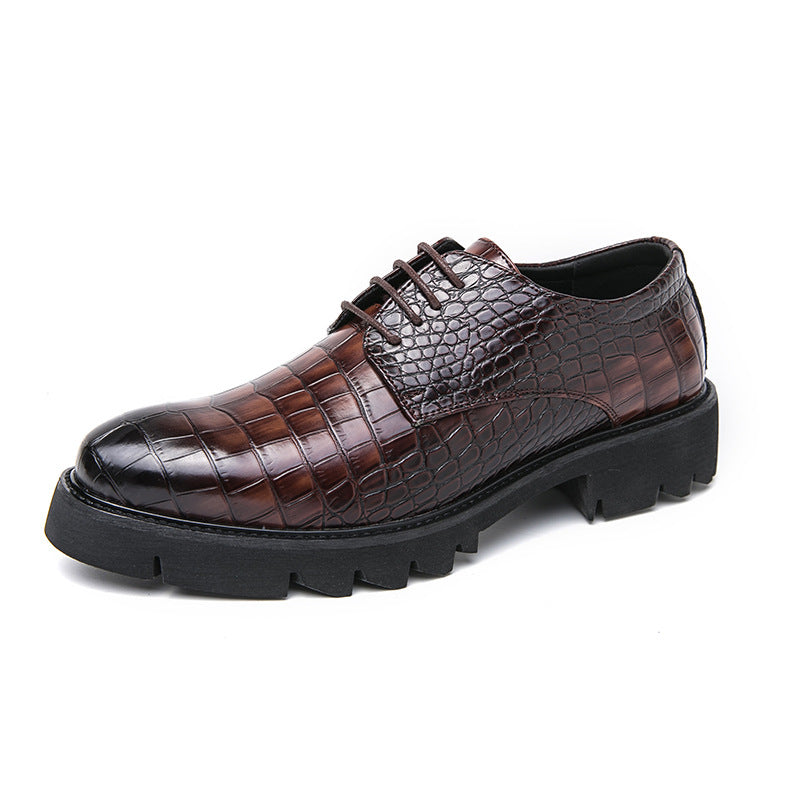 brown British style platform oxfords shoes