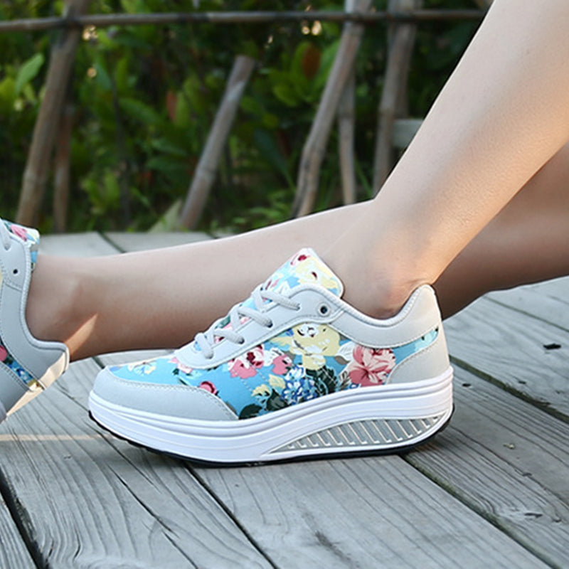 gray Comfortable walking rocker sole high-top sneakers