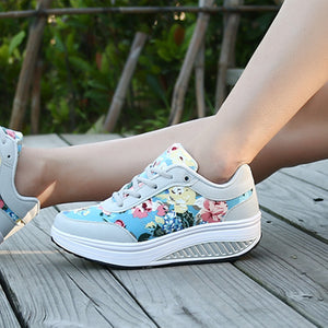 gray Comfortable walking rocker sole high-top sneakers