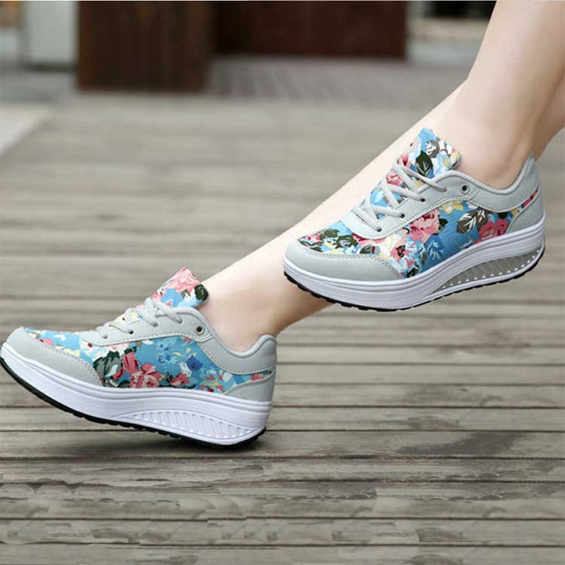 gray Comfortable walking rocker sole high-top sneakers