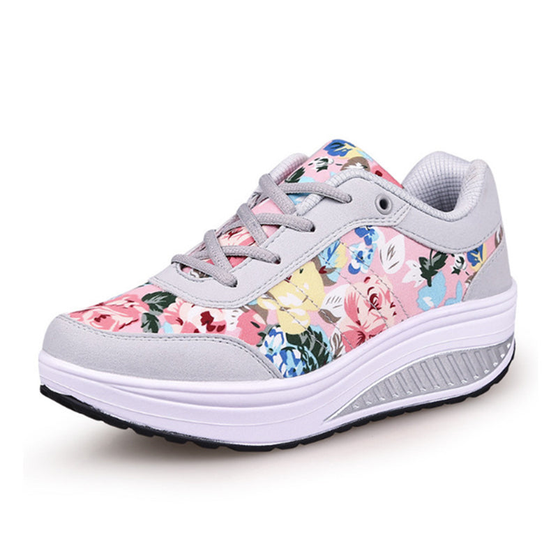 pink Comfortable walking rocker sole high-top sneakers