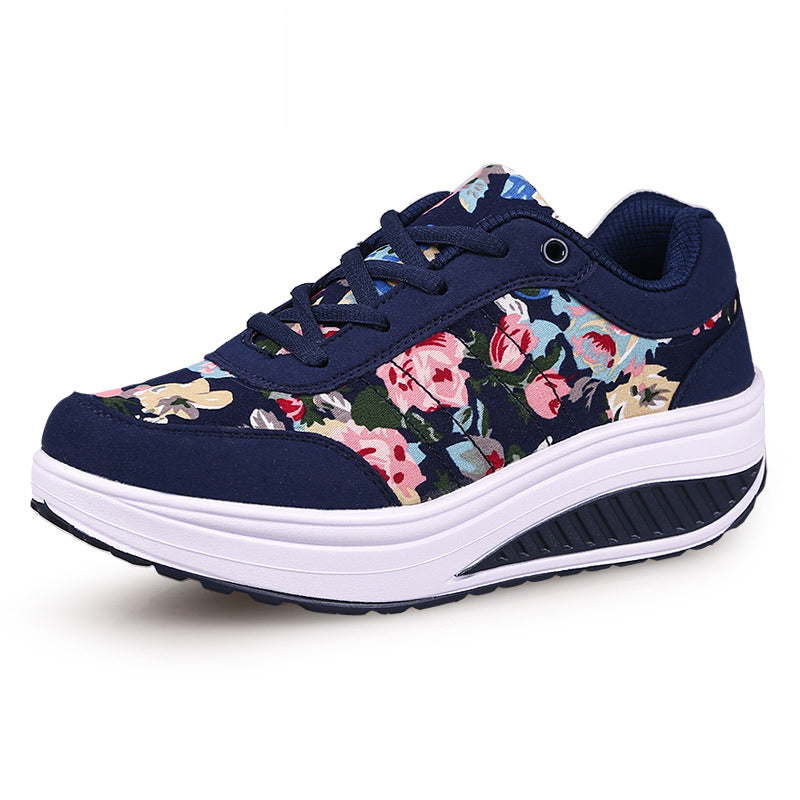 Comfortable walking rocker sole high-top sneakers
