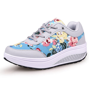 gray Comfortable walking rocker sole high-top sneakers