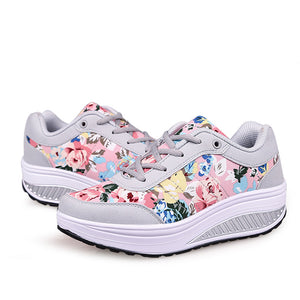 pink Comfortable walking rocker sole high-top sneakers