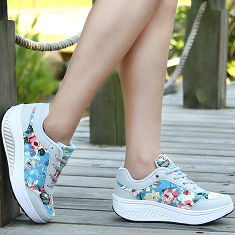 gray Comfortable walking rocker sole high-top sneakers