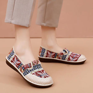 Ethnic slip on canvas loafers