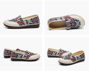 Ethnic slip on canvas loafers