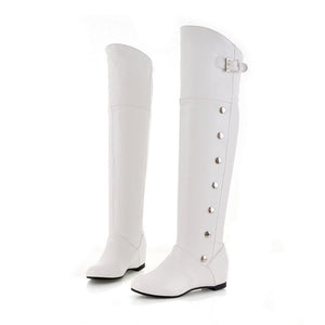 Faux leather studded over the knee knight boots costume boots