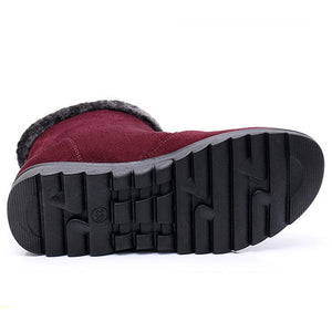 Fur lining snow boots suede anti-slip winter boots for women