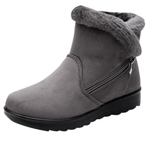 Fur lining snow boots suede anti-slip winter boots for women