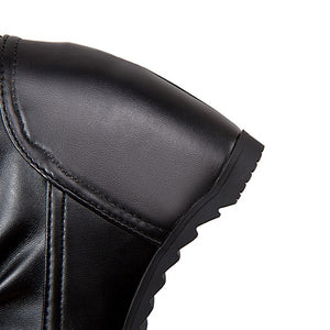 Height Increasing hidden wedge mid calf slouchy boots