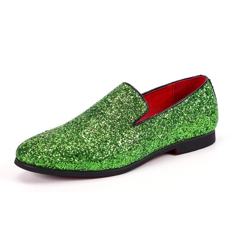 Men Fashion Sequins Slip On Loafers Party Shoes