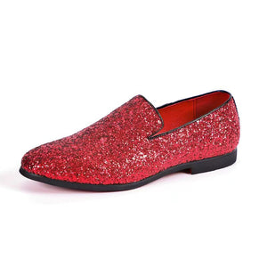 Men Fashion Sequins Slip On Loafers Party Shoes