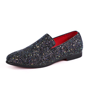 Men Sequins Slip-On Loafers For Prom Party