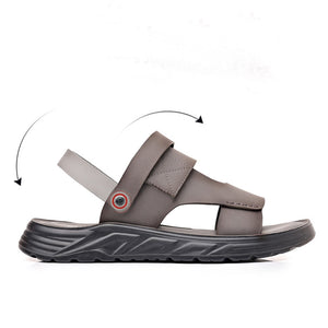 gray Men's 2-in-1 Non-Slip Beach Slides & Driving-Ready Shoes Open Toe