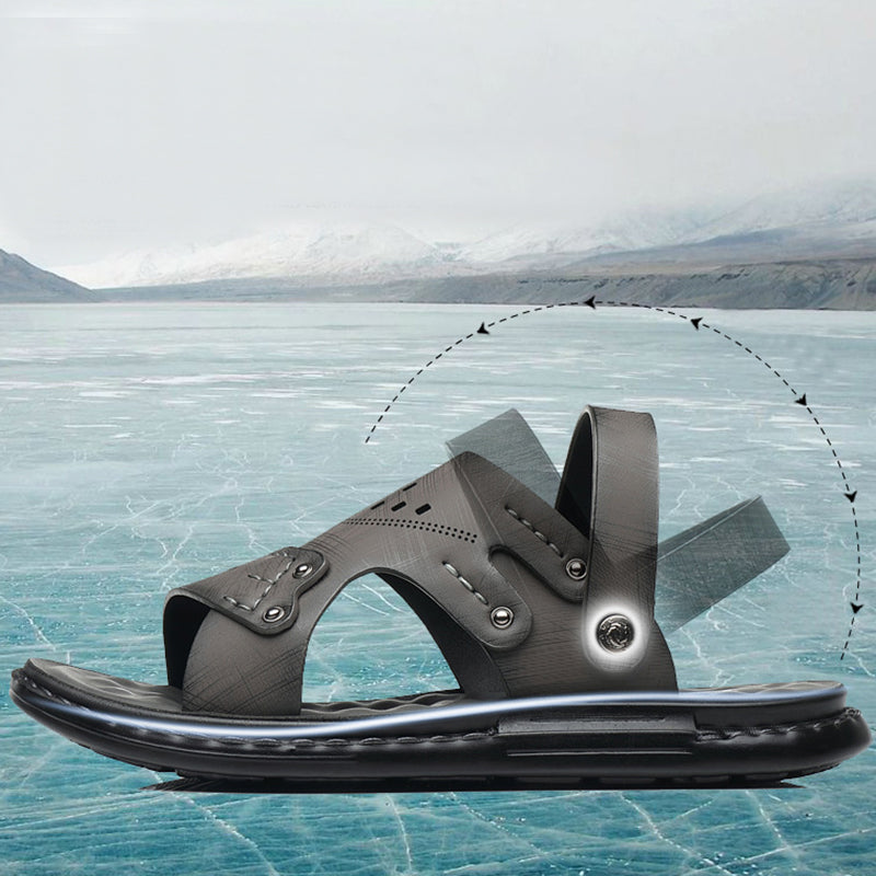 Men's 2-in-1 Open Toe Sandals with Soft Latex & Massage Sole