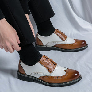 Men's 2 Tones Wingtip Oxfords Shoes