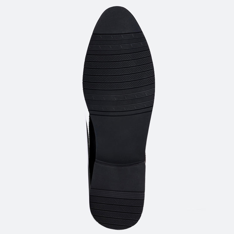 black Men's Croc-effect lace-up dress shoes