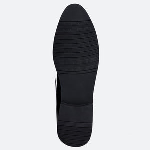 black Men's Croc-effect lace-up dress shoes