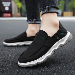 black Men's Lightweight Summer Breathable Ice Silk Slip-On Loafers