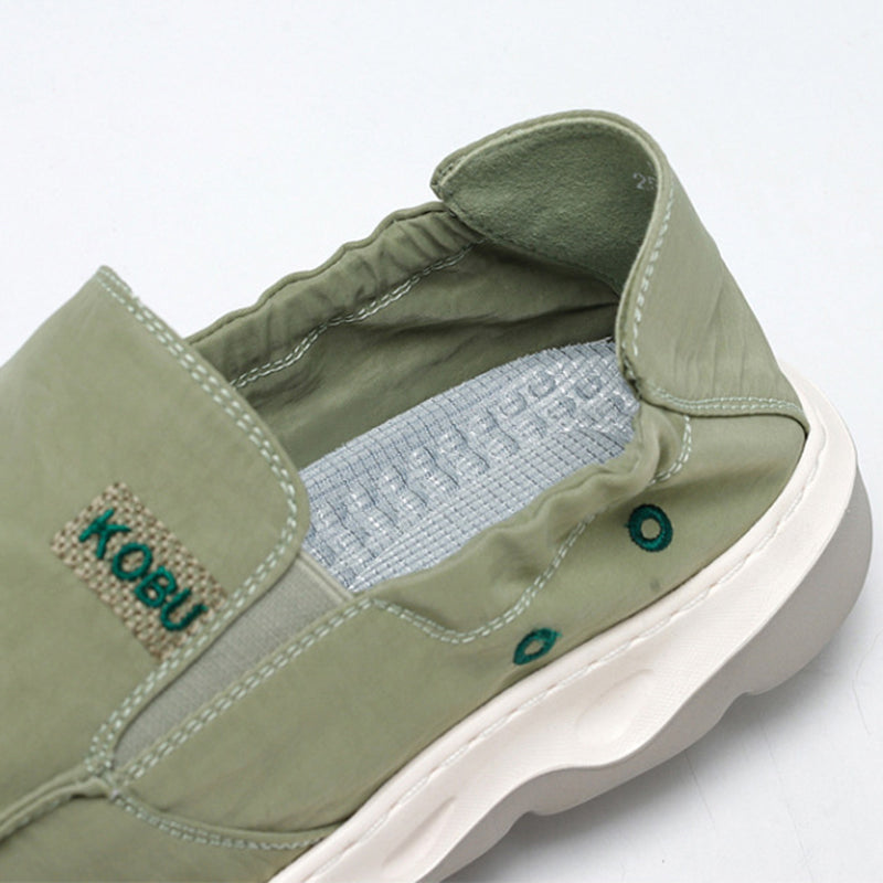 green Men's Lightweight Summer Breathable Ice Silk Slip-On Loafers