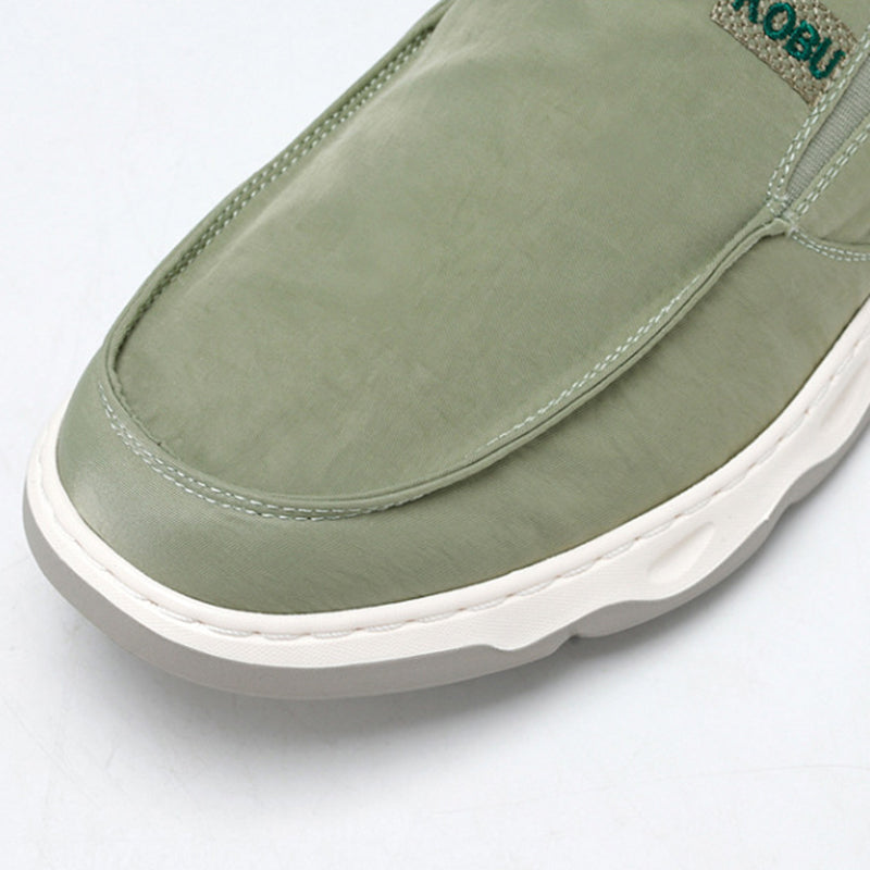 green Men's Lightweight Summer Breathable Ice Silk Slip-On Loafers