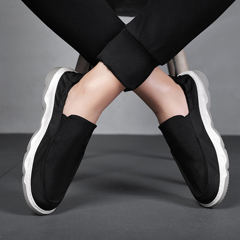 black Men's Lightweight Summer Breathable Ice Silk Slip-On Loafers