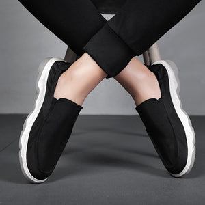 black Men's Lightweight Summer Breathable Ice Silk Slip-On Loafers