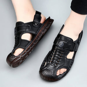 black Men's Non-Slip Perforated Sandals for Outdoor