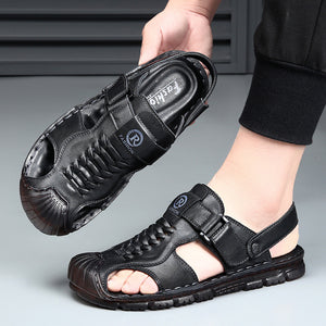 black Men's Non-Slip Perforated Sandals for Outdoor