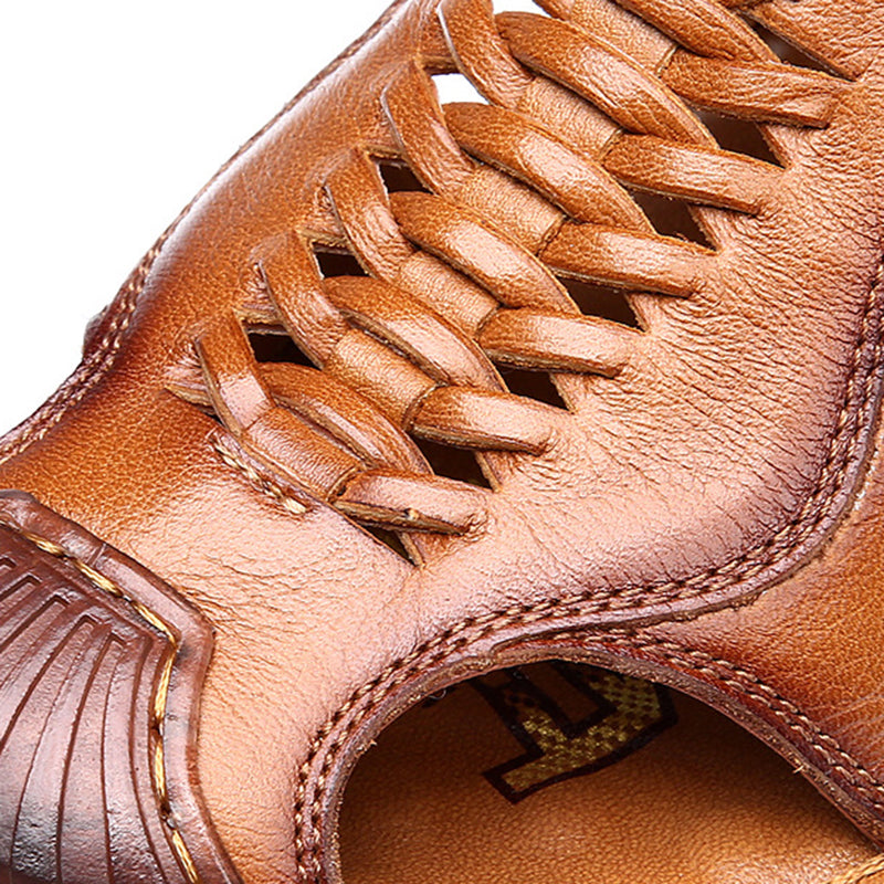 brown Men's Non-Slip Perforated Sandals for Outdoor