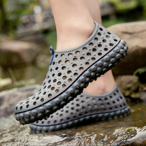 Men's Summer Hollow Water Shoes Breathable Quick Dry Anti-Slip Beach Sandals