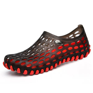 red Men's Summer Sandlets with Massage Footbed