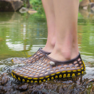 yellow Men's Summer Sandlets with Massage Footbed