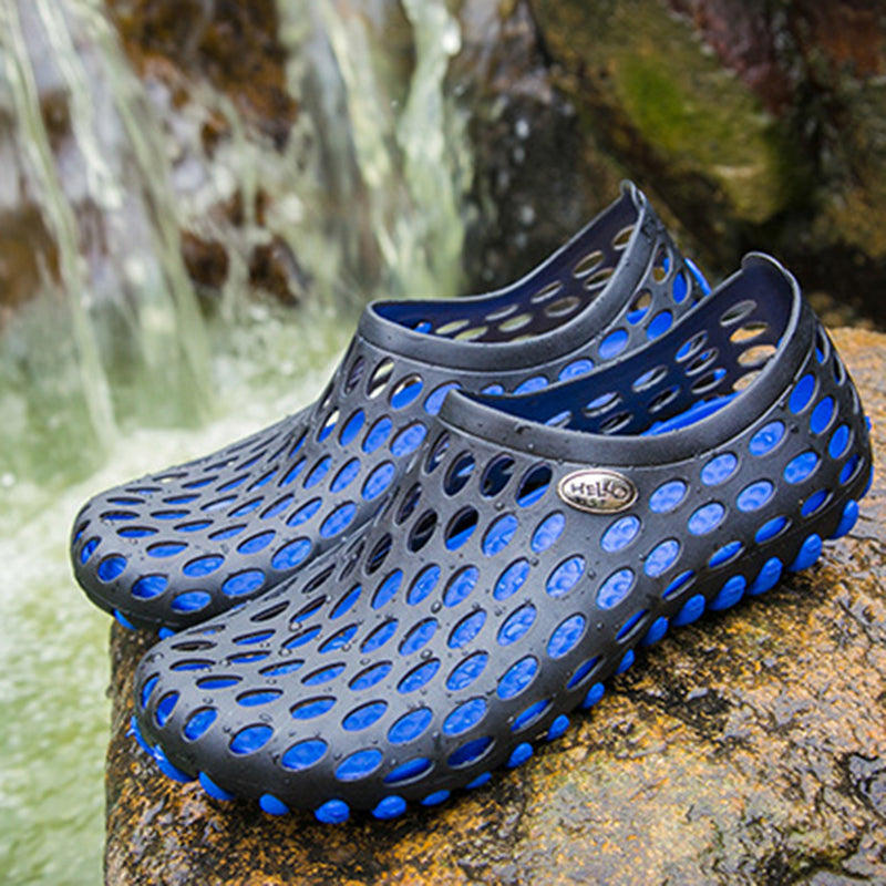 blue Men's Summer Sandlets with Massage Footbed