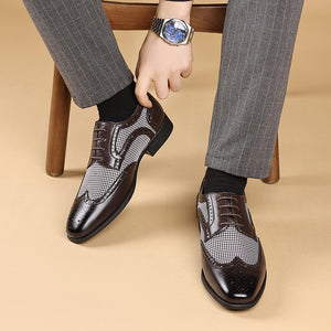 Men's Vintage Tweed Plaid 1920s Dress Shoes