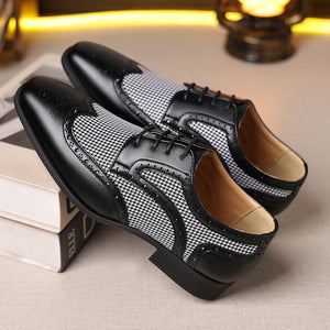 coffee Men's Vintage Tweed Plaid 1920s Dress Shoes