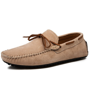 Men's bow moccasins shoes anti-skid flat driving shoes