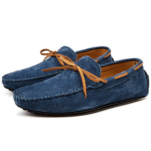 Men's bow moccasins shoes anti-skid flat driving shoes